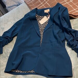 Skies Are dark Teal Blazer